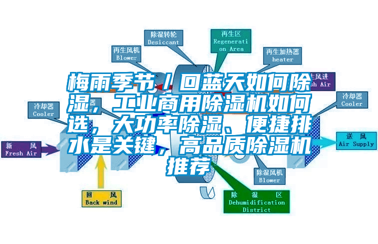 梅雨季節(jié)／回藍(lán)天如何除濕，工業(yè)商用除濕機如何選，大功率除濕、便捷排水是關(guān)鍵，高品質(zhì)除濕機推薦